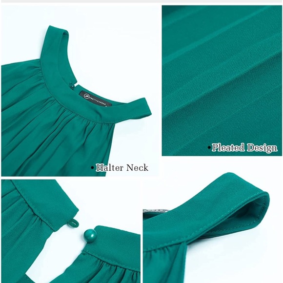 Women's Cute Halter Neck Sleeveless Mini Dress - Picture 5 of 6